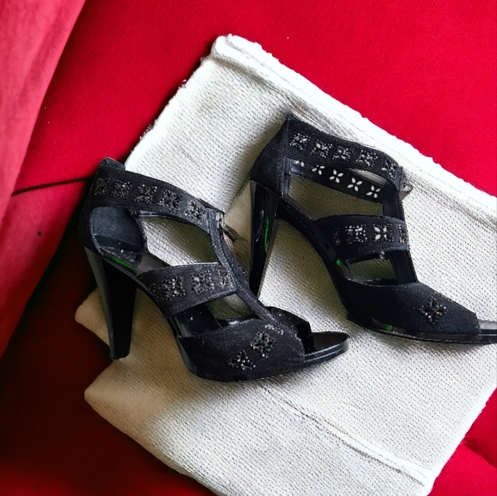 Michael Kors Berkley floral T strap heels